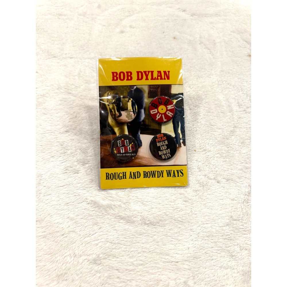 Bob Dylan Rough and Rowdy Ways 4 Piece Button Pin Set Album Merch 2020 New